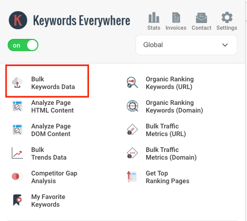 Bulk Keywords data comparison tool