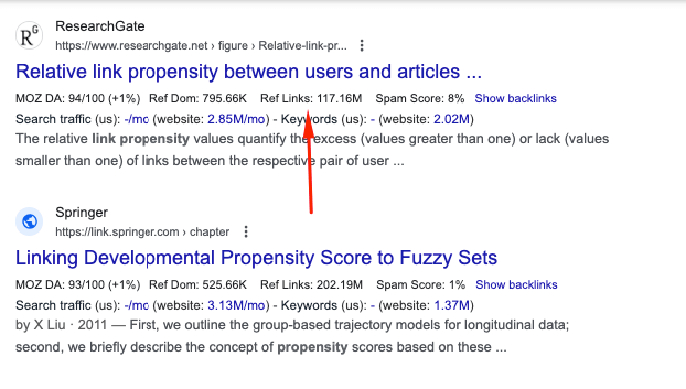 find the number of referring backlink