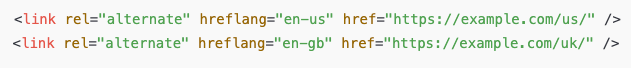 herflang vs canonical tags syntax example one