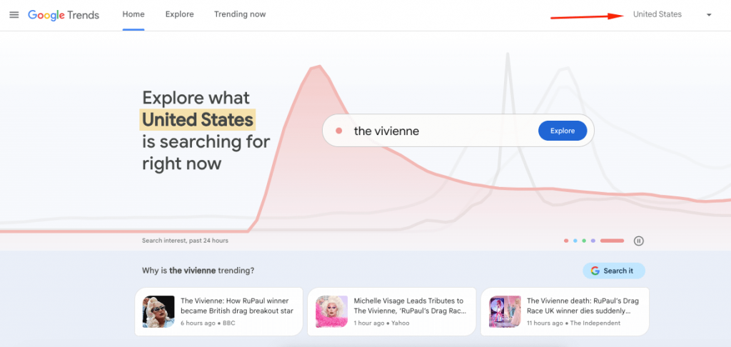 Google trends choose location